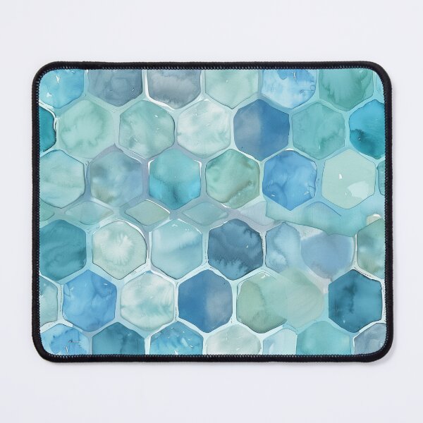 Item preview, Abstract honeycomb mosaic turquoise designed and sold by Letteraddicted.