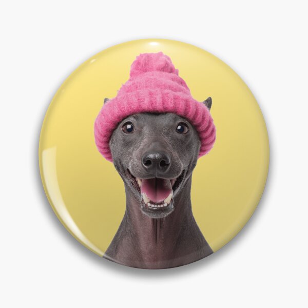 Item preview, Cozy Xoloitzcuintli dog Wearing Pink Winter Hat Trendy Animal Fashion Artwork designed and sold by LazyOwlStore.