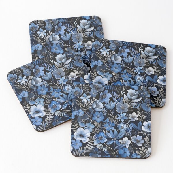 Item preview, Elegant dark blue floral pattern designed and sold by Letteraddicted.
