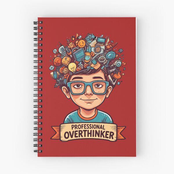 Item preview, Professional Overthinker – Quirky Cartoon Brainstorm Character Illustration designed and sold by PrintBreeze.