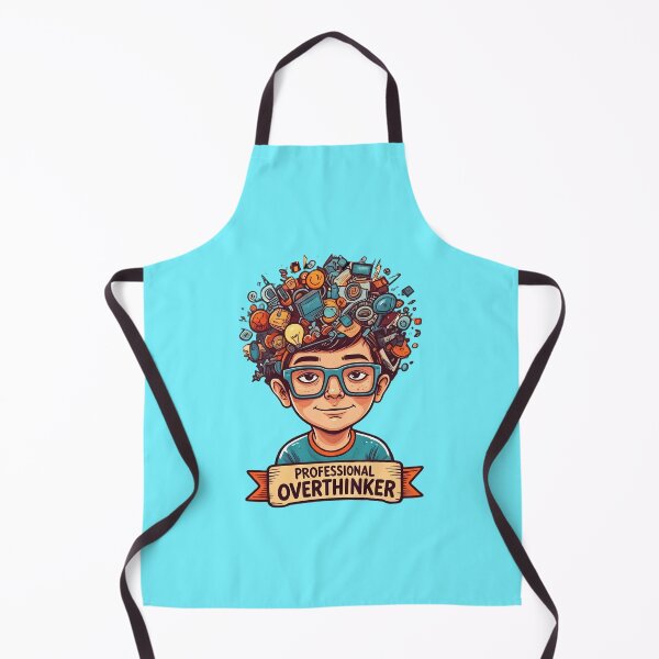 Item preview, Professional Overthinker – Quirky Cartoon Brainstorm Character Illustration designed and sold by PrintBreeze.