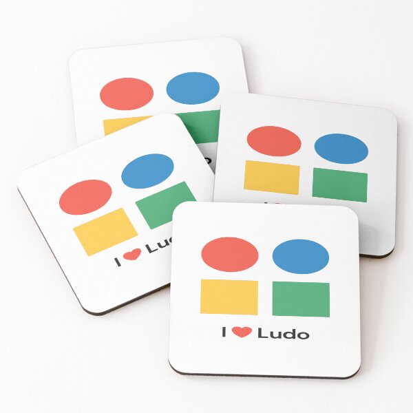 Item preview,  I Love Ludo  Minimalist Board Game Art | Red, Blue, Yellow, Green Shapes designed and sold by TulipsArtDesigns .