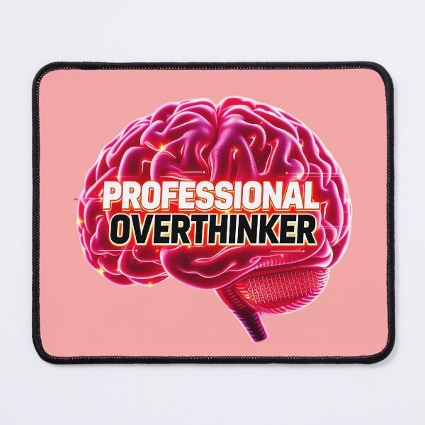 Item preview, Professional Overthinker – Neon Brain Glow Graphic Design designed and sold by PrintBreeze.