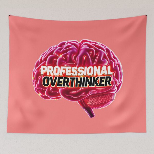 Item preview, Professional Overthinker – Neon Brain Glow Graphic Design designed and sold by PrintBreeze.
