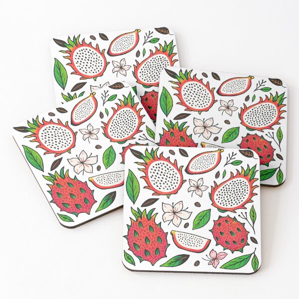 Item preview, Colorful Tropical Dragon Fruit Pattern Illustration designed and sold by ArtfulWeave.