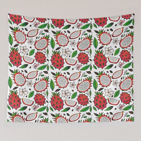 Item preview, Colorful Tropical Dragon Fruit Pattern Illustration designed and sold by ArtfulWeave.
