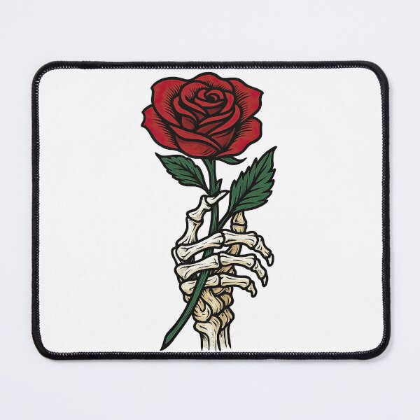Item preview, Skeleton Hand Holding Rose Tattoo Style Design designed and sold by ArtfulWeave.