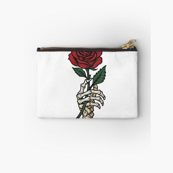 Item preview, Skeleton Hand Holding Rose Tattoo Style Design designed and sold by ArtfulWeave.