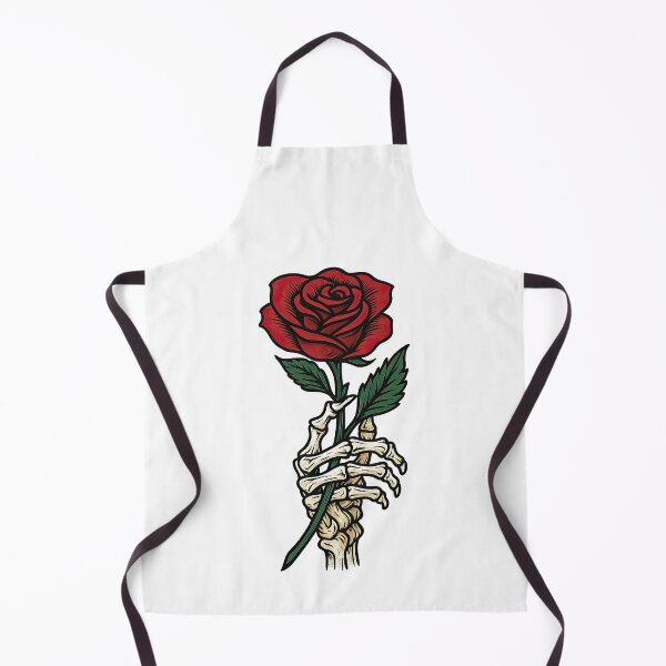 Item preview, Skeleton Hand Holding Rose Tattoo Style Design designed and sold by ArtfulWeave.