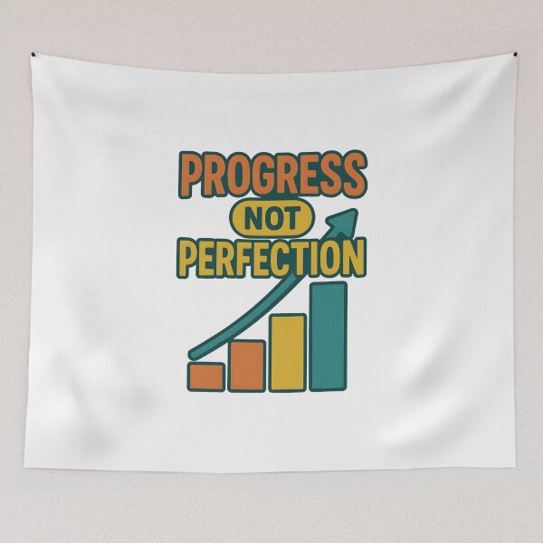 Item preview, Progress Not Perfection Motivational Graphic designed and sold by inkNext.