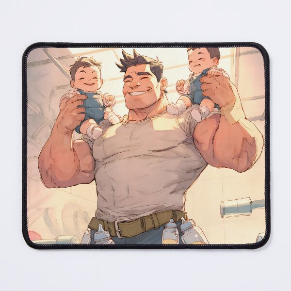 Item preview, Strongest Dad in the Gym – Anime Style Design designed and sold by AI-Only Creations.