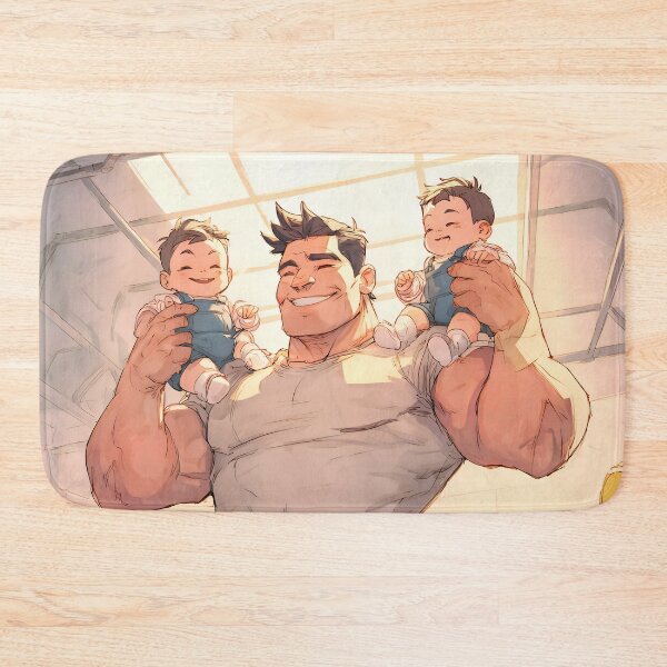 Item preview, Strongest Dad in the Gym – Anime Style Design designed and sold by AI-Only Creations.