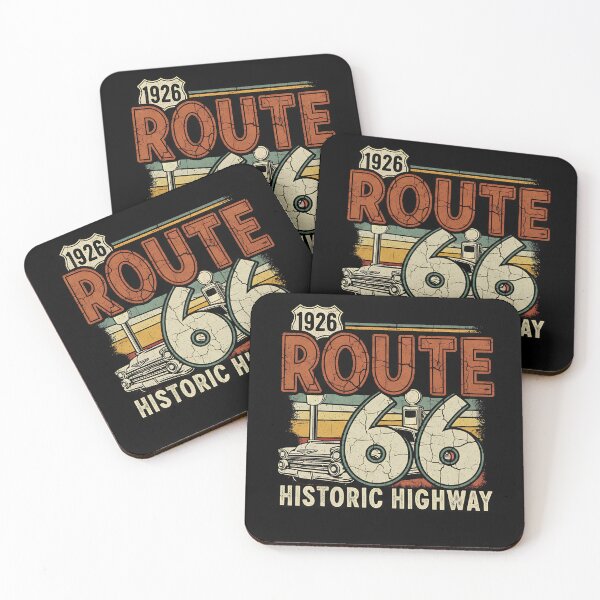 Item preview, Route 66 Historic Highway 1926 - Retro Vintage Travel Design designed and sold by Pattern-Parade.