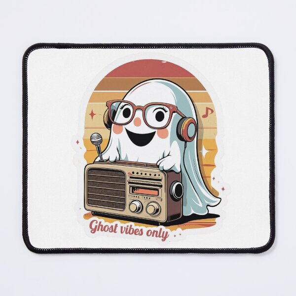 Item preview, Ghost Vibes Only Shirt | Cute Retro 70s Ghost Listening to Music Design Vintage Halloween Ghost Sticker | Tiny Ghost with Glasses & Boombox Aesthetic designed and sold by MAGNAMOOD.