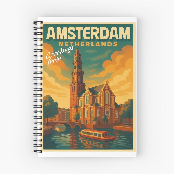Item preview, AMSTERDAM - WESTERKERK Vintage Greeting Poster Art designed and sold by Earth Celebration Designs.