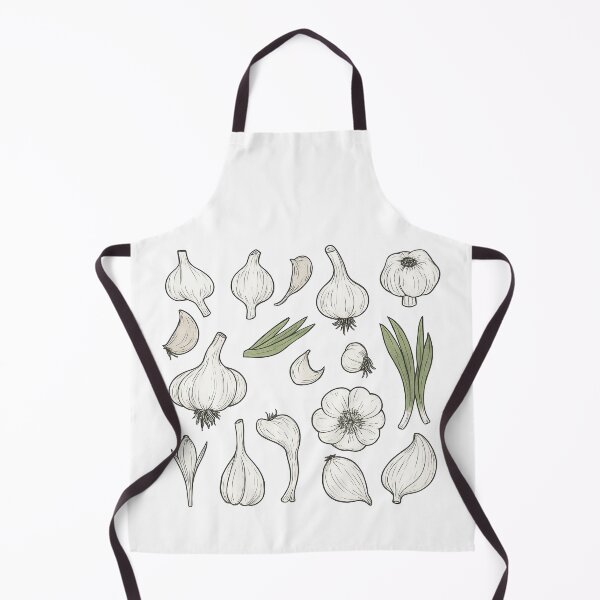Item preview, Cute Garlic Pattern with Bulbs Cloves Flowers and Leaves Illustration designed and sold by ArtfulWeave.