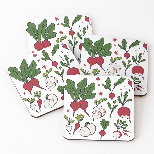 Item preview, Radish Garden Harvest Pattern Illustration designed and sold by ArtfulWeave.
