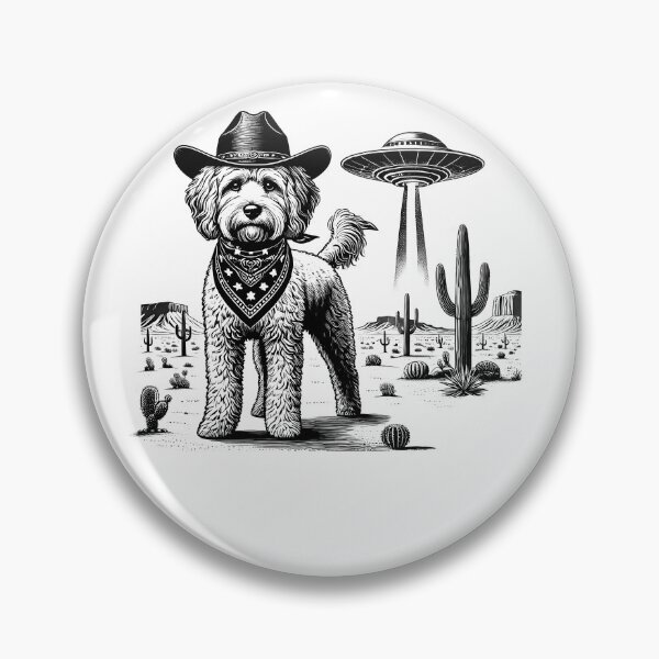 Item preview, Vintage Retro Cockapoo UFO Western Country Wild West Dog Mom Dad designed and sold by Kimberley King Art  King Art.