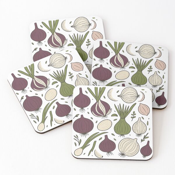 Item preview, Cute Onion Vegetable Pattern with Purple White and Green Onions Illustration designed and sold by ArtfulWeave.