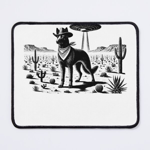 Item preview, Vintage Retro Dutch Shepherd UFO Western Country Wild West Dog Mom Dad designed and sold by Kimberley King Art King Art.