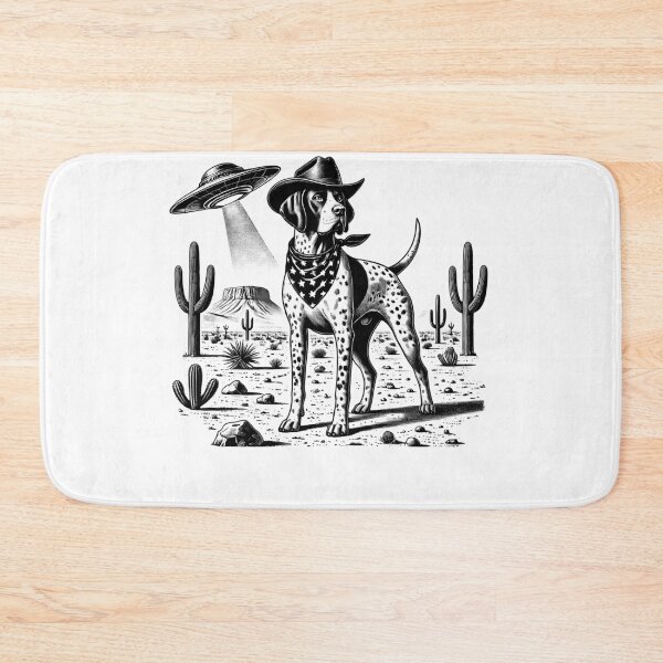 Item preview, Vintage Retro English Pointer UFO Western Country Wild West Dog Mom Dad designed and sold by Kimberley King Art  King Art.