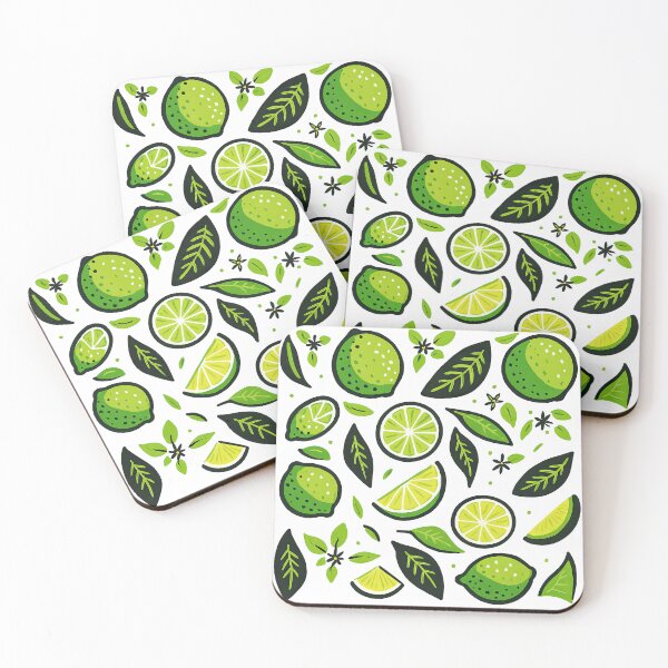Item preview, Cute Lime Fruit Pattern with Leaves Illustration designed and sold by ArtfulWeave.