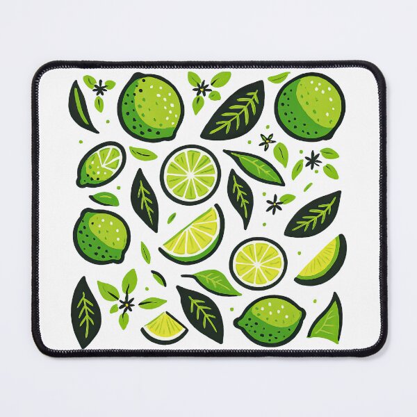 Item preview, Cute Lime Fruit Pattern with Leaves Illustration designed and sold by ArtfulWeave.
