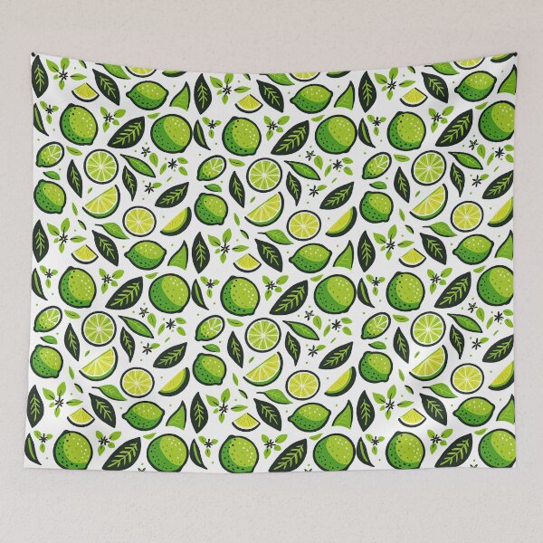 Item preview, Cute Lime Fruit Pattern with Leaves Illustration designed and sold by ArtfulWeave.