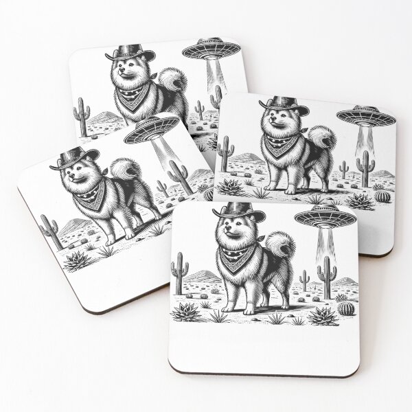 Item preview, Vintage Retro Finnish Lapphund UFO Western Country Wild West Dog Mom Dad designed and sold by Kimberley King Art  King Art.