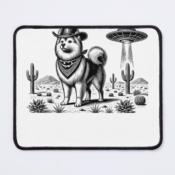 Item preview, Vintage Retro Finnish Lapphund UFO Western Country Wild West Dog Mom Dad designed and sold by Kimberley King Art King Art.