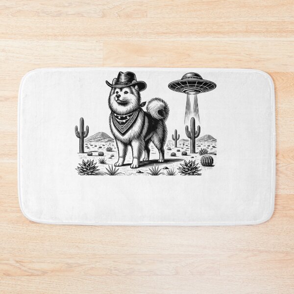 Item preview, Vintage Retro Finnish Lapphund UFO Western Country Wild West Dog Mom Dad designed and sold by Kimberley King Art  King Art.