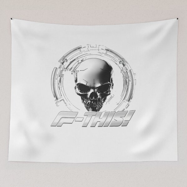 Item preview, F-This - F1 Pun Futuristic Skull Bold Techno  designed and sold by SkullTroops.