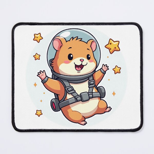 Item preview, Space Hamster – Floating Astronaut Hamster Cartoon designed and sold by MzulhilmiZam.
