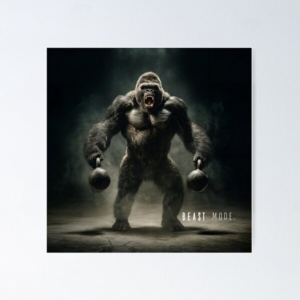 Item preview, Beast Mode Gorilla – No Limits Strength designed and sold by AI-Only Creations.