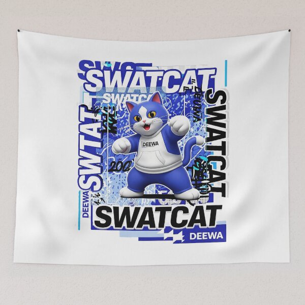 Item preview, SWATCAT: Urban Blue Kitty - DEEWA Street Style designed and sold by Ayutthaya Vibes.