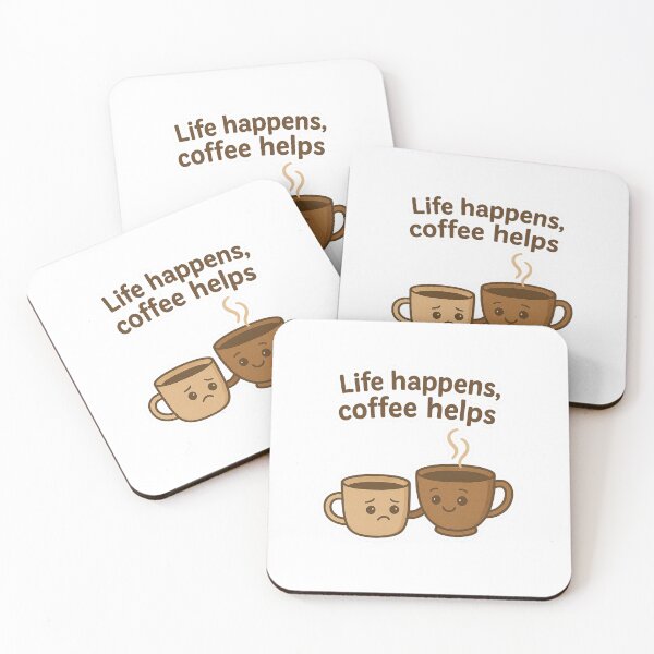 Item preview, Life Happens, coffee helps designed and sold by Felt & Spoken.