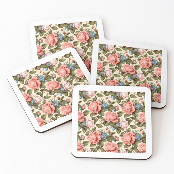 Item preview, Pink and Blue Flowers Print designed and sold by AntiPops.
