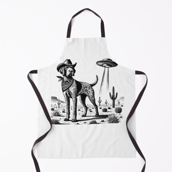 Item preview, Vintage Retro German Wirehaired Pointer UFO Western Country Wild West Dog Mom Dad designed and sold by Kimberley King Art  King Art.