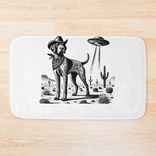 Item preview, Vintage Retro German Wirehaired Pointer UFO Western Country Wild West Dog Mom Dad designed and sold by Kimberley King Art  King Art.