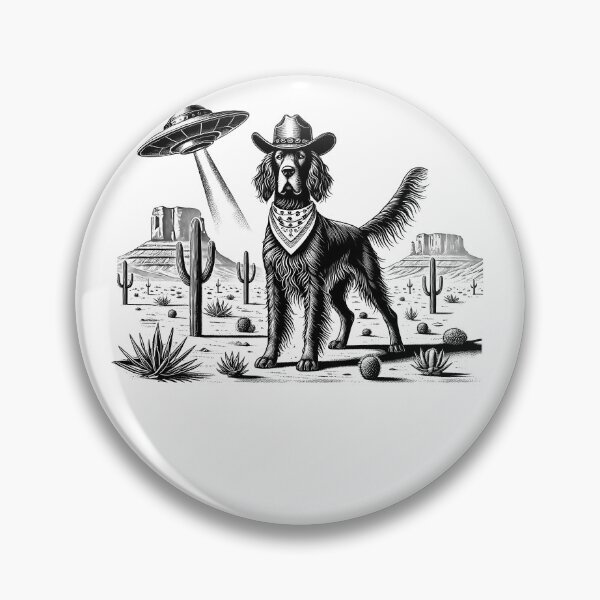 Item preview, Vintage Retro Gordon Setter UFO Western Country Wild West Dog Mom Dad designed and sold by Kimberley King Art  King Art.