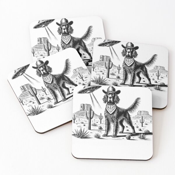 Item preview, Vintage Retro Gordon Setter UFO Western Country Wild West Dog Mom Dad designed and sold by Kimberley King Art  King Art.