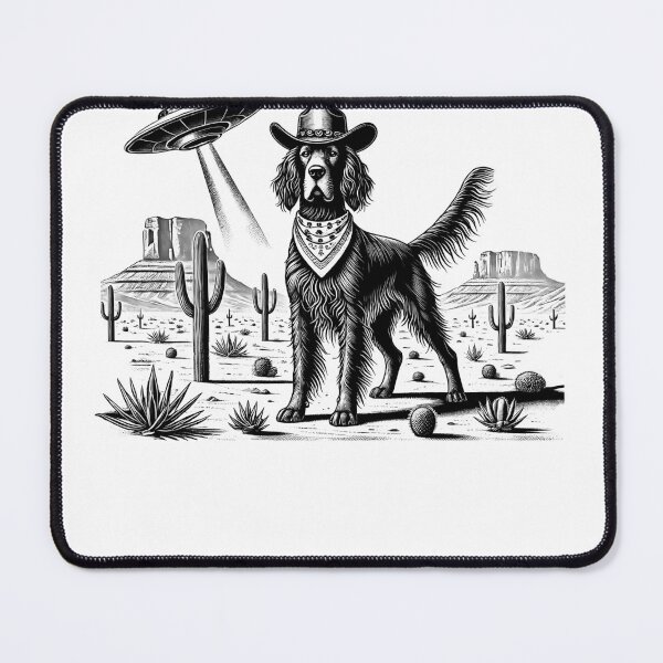 Item preview, Vintage Retro Gordon Setter UFO Western Country Wild West Dog Mom Dad designed and sold by Kimberley King Art King Art.
