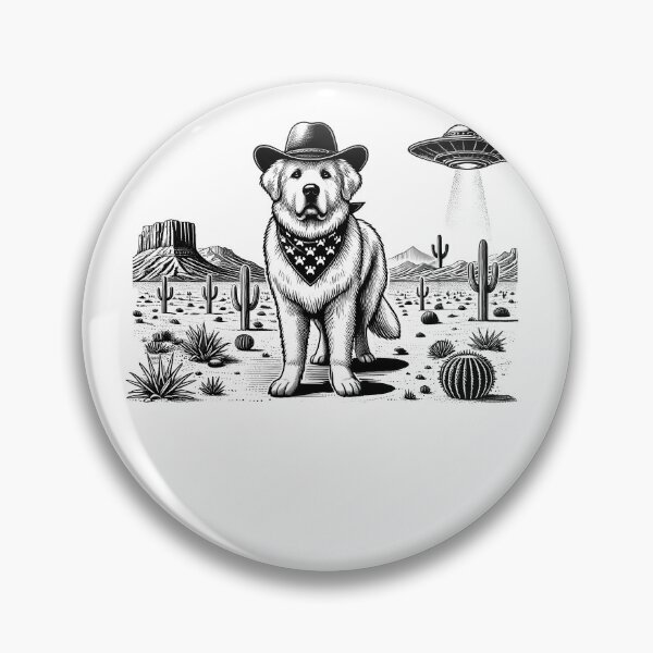 Item preview, Vintage Retro Great Pyrenees UFO Western Country Wild West Dog Mom Dad designed and sold by Kimberley King Art  King Art.