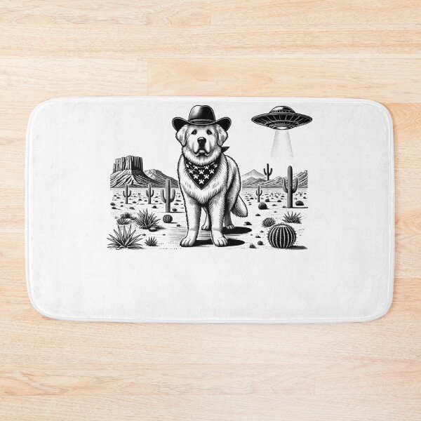 Item preview, Vintage Retro Great Pyrenees UFO Western Country Wild West Dog Mom Dad designed and sold by Kimberley King Art  King Art.
