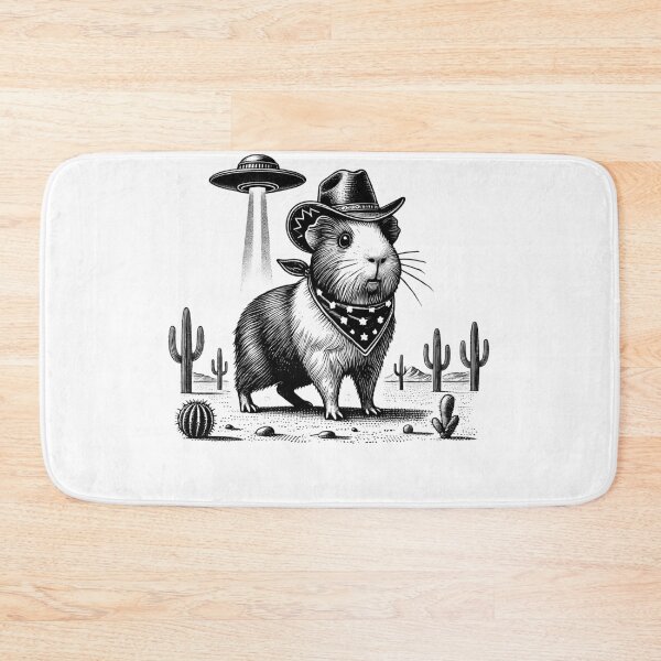Item preview, Vintage Retro Guinea Pig UFO Western Country Wild West designed and sold by Kimberley King Art  King Art.