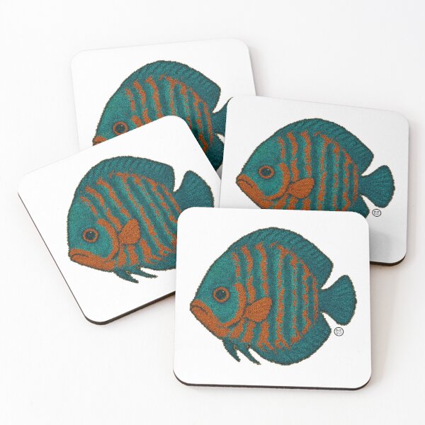 Item preview, Discus Fish - Chunky Style - Amazon Fish - Unimpressed Fish - Green Orange Fish designed and sold by Kabuji Store.