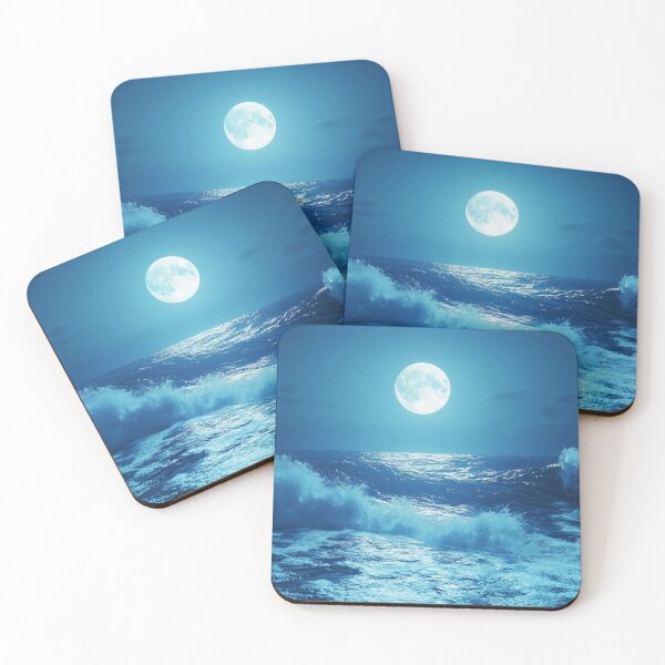 Item preview, Midnight Serenity - Full Moon Over the Ocean designed and sold by lematworks.