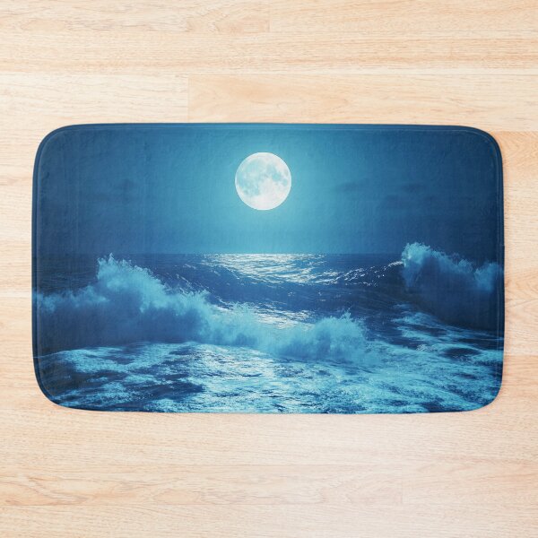 Item preview, Midnight Serenity - Full Moon Over the Ocean designed and sold by lematworks.