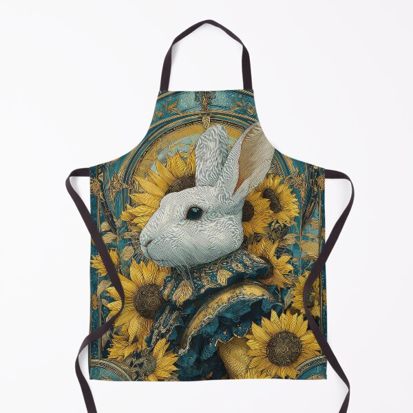 Item preview, White Hare Art Nouveau sunflowers designed and sold by thewandswant.