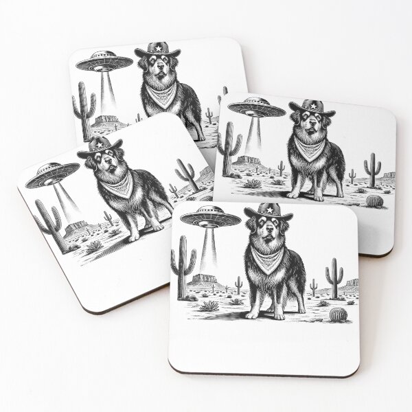 Item preview, Vintage Retro Hovawart UFO Western Country Wild West Dog Mom Dad designed and sold by Kimberley King Art  King Art.